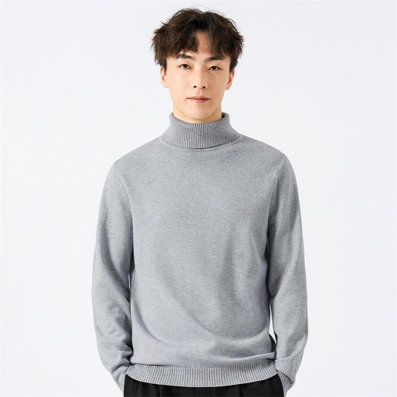 高領長袖素色毛衣