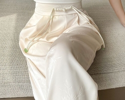 冰絲緞面闊腿褲