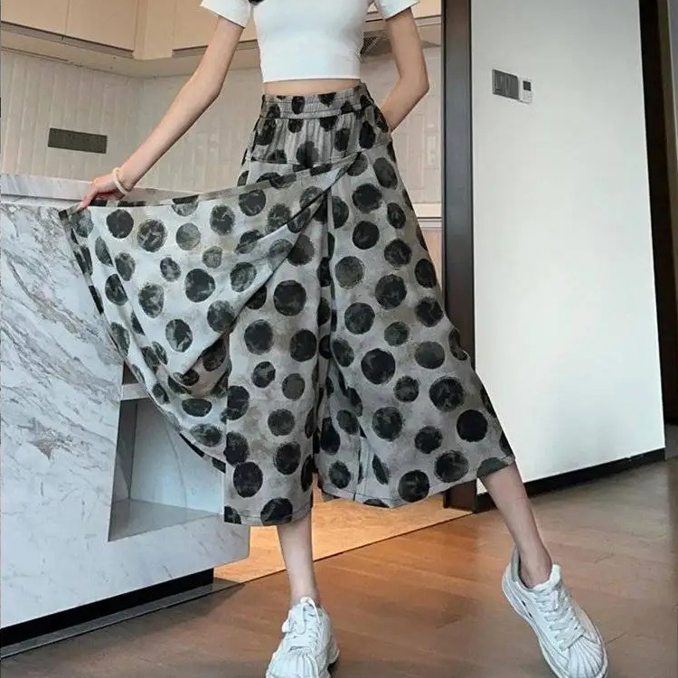 印花高腰褲裙