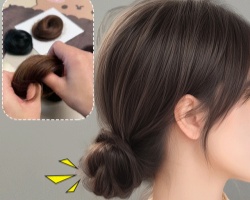 丸子頭真髪髪圈