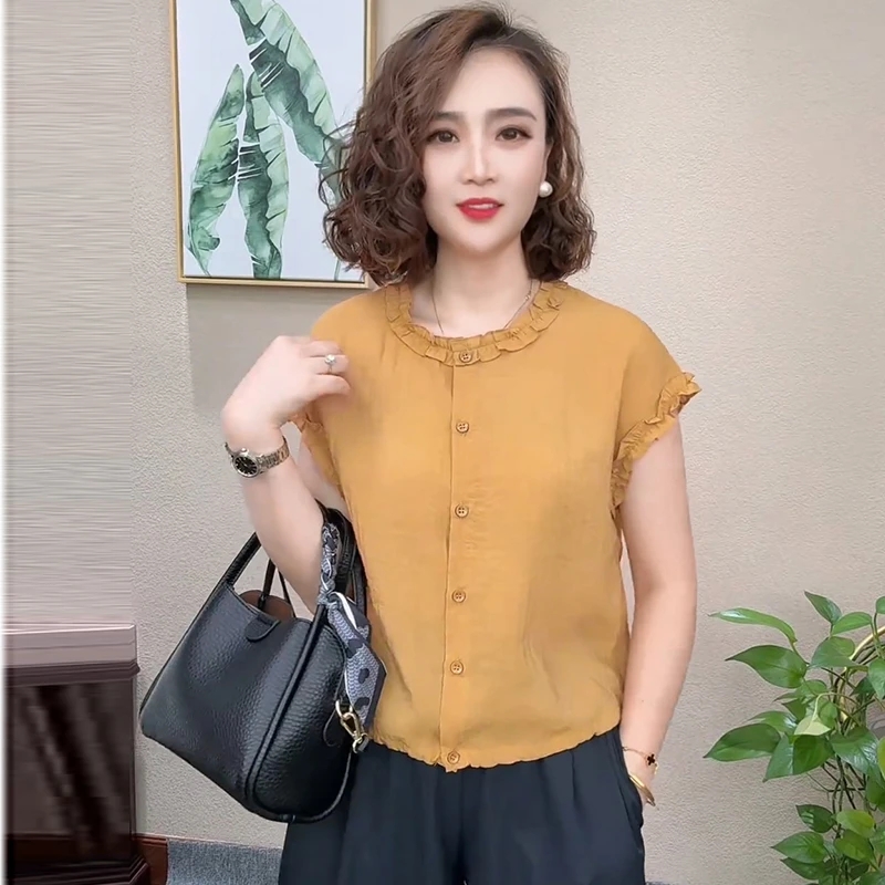 法式天絲棉短袖